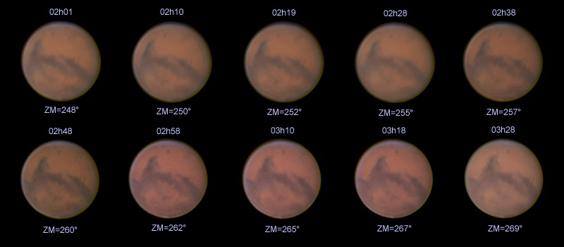 Mars am 27. Oktober 2005 von 02h01 bis 03h28 MESZ