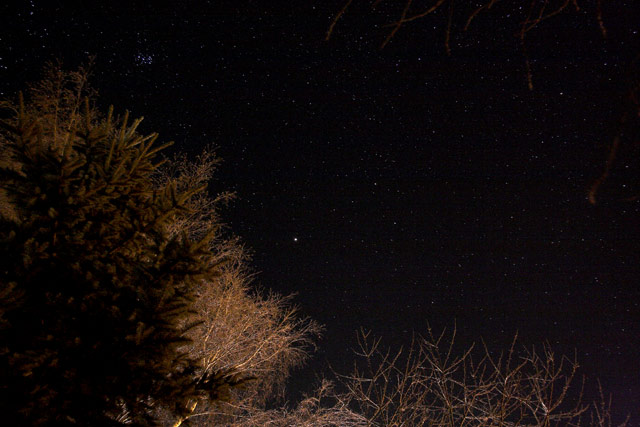 Planet Mars und M45 am 25. Dezember 2005