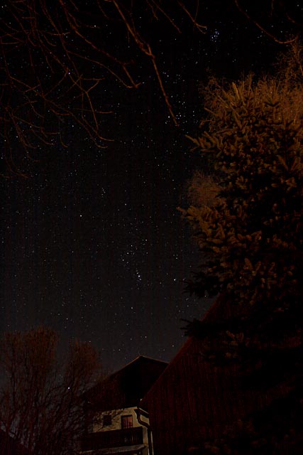 Sternbild Orion, Stier und M45 am 25. Dezember 2005