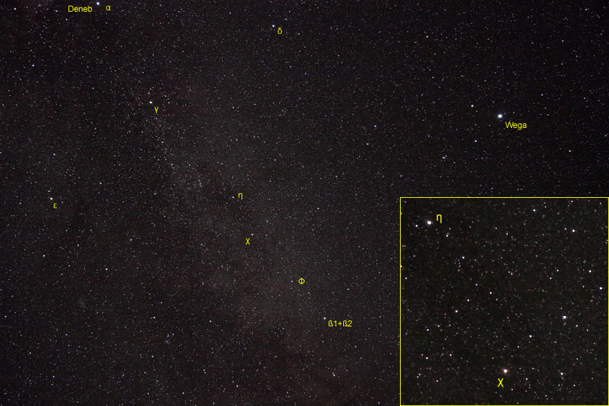 Sternbild Schwan und Chi Cygni am 18. Juli 2006
