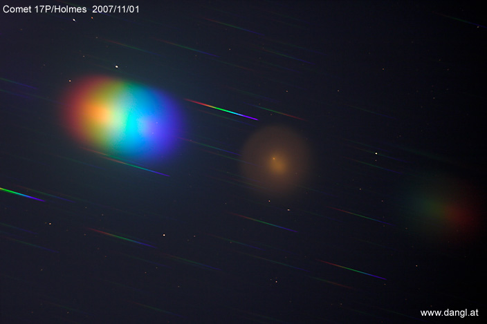Spektrum von Komet 17P/Holmes und Sternen