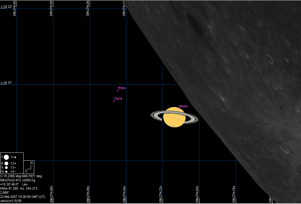 The planet disk shortly before occultation at 19:26 UTC