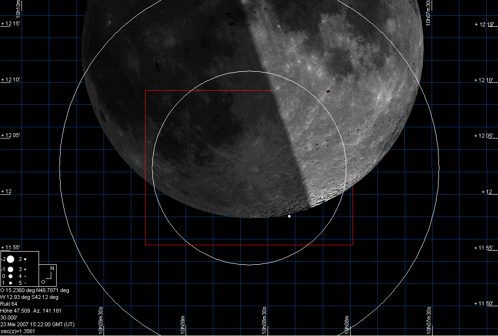 Start of star occultation of Regulus