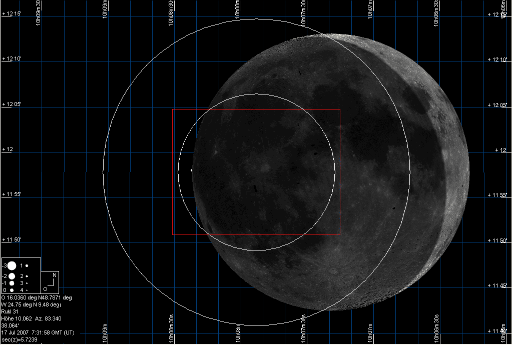 Start of star occultation of Regulus