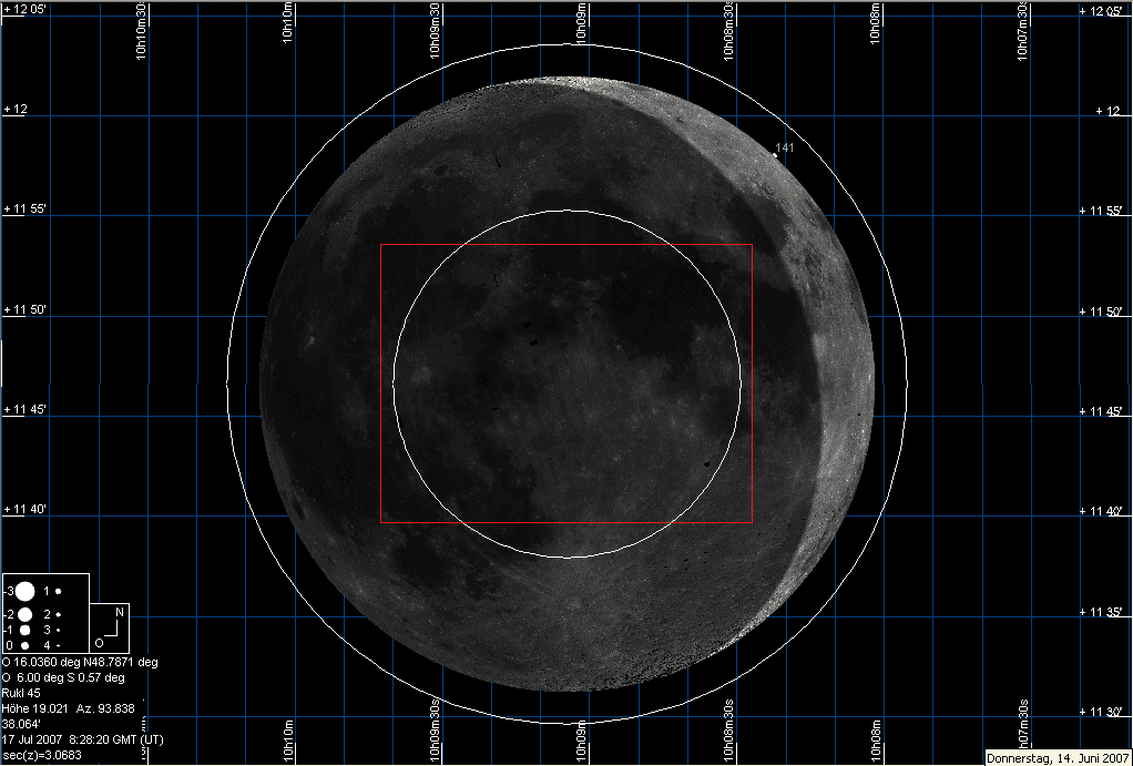 End of the star occultation of Regulus