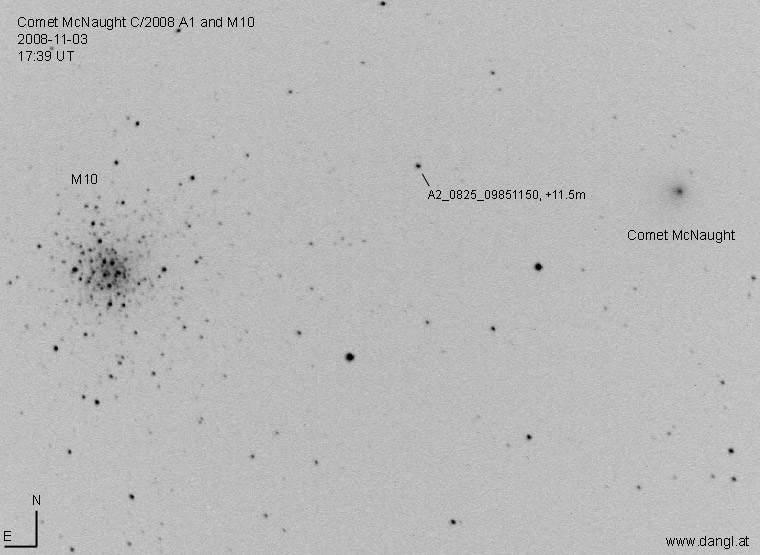 Komet C/2008 A1 (McNaught) und M10