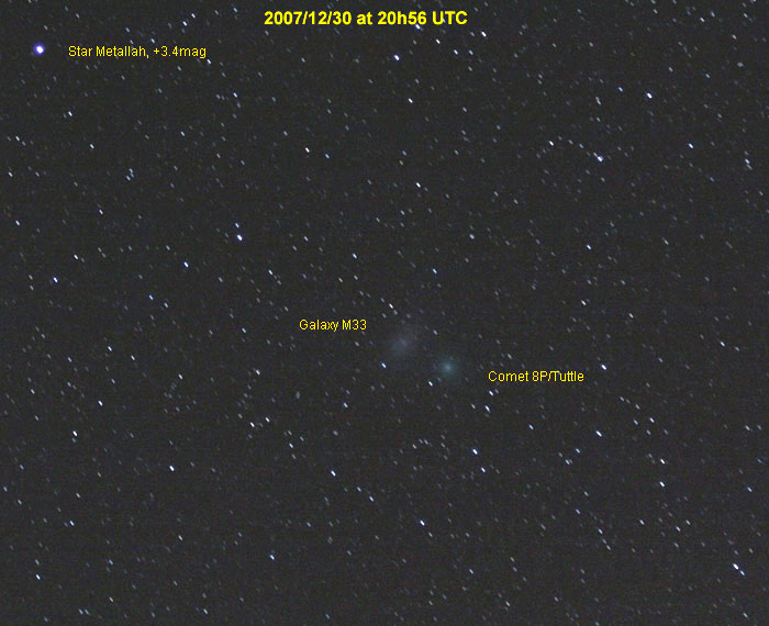 Komet P/Tuttle (8P) am 30. Dezember 2007