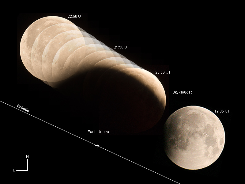 The moon passed through the northern umbral shadow