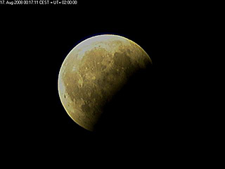 Partial moon eclipse from Nonndorf (2008-08-16)