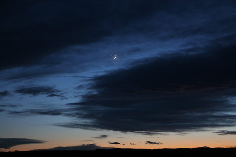 Planet Venus and the moon