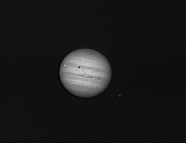 Jupiter, Mond Io mit Schattenwurf und Mond Kallisto