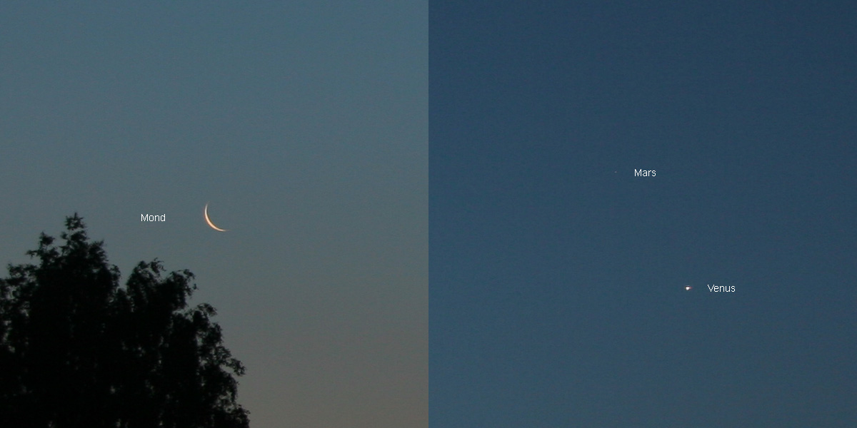 Mond, Venus und Mars - 21. Juni 2009