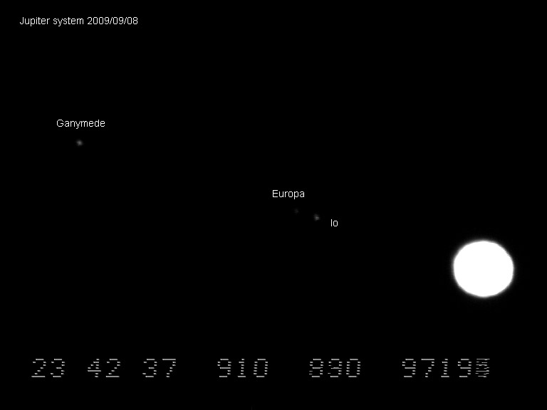 Videobild Jupitersystem