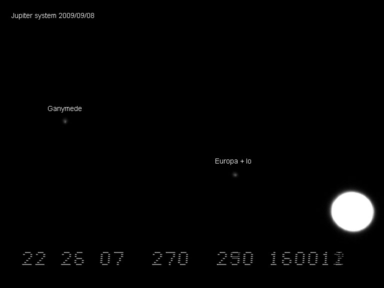 Videobild Jupitersystem
