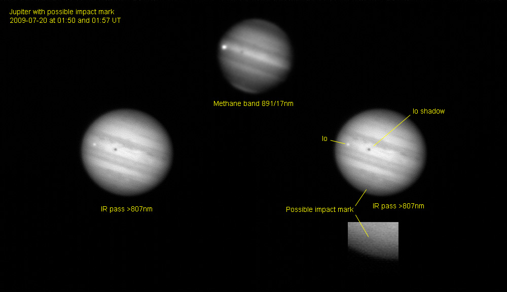 Jupiter mit Impactmarke am 20. Juli 2009