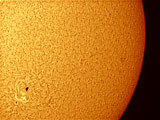 Sonne mit den Sonnenflecken Nr. 11057 und 11059