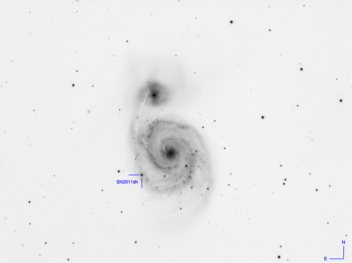 Supernova SN2011dh am 06. Juni 2011