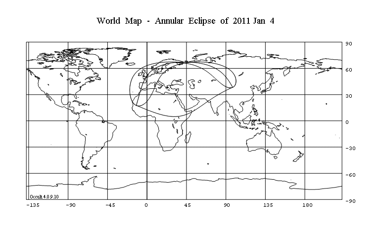 Verlauf der Sonnenfinsternis am 04.01.2011