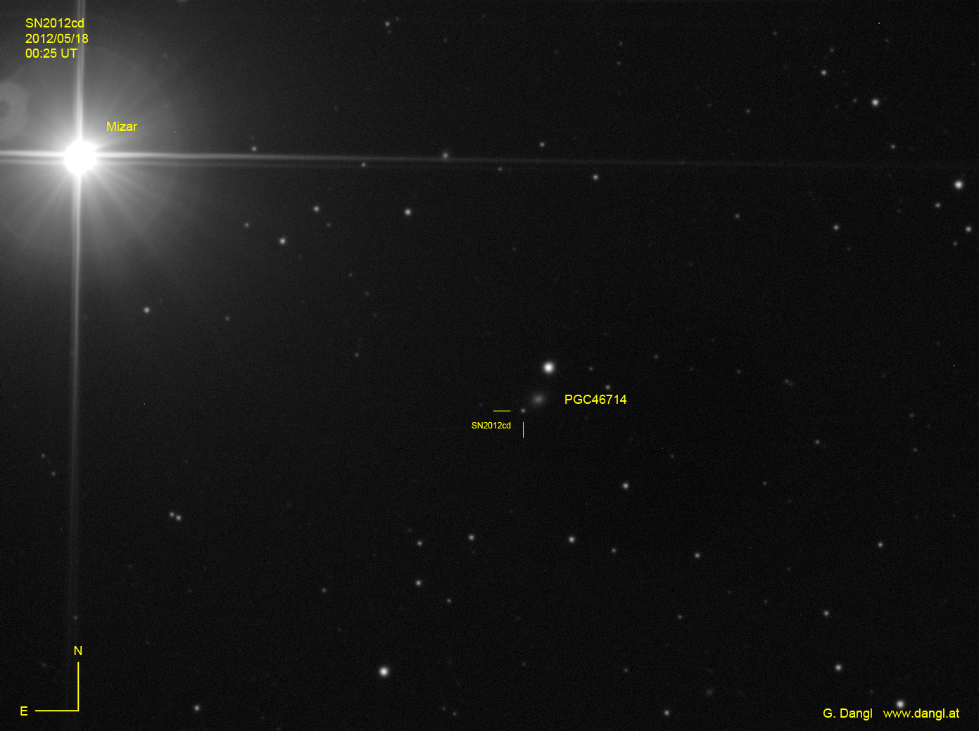 Supernova SN2012cd am 18. Mai 2012