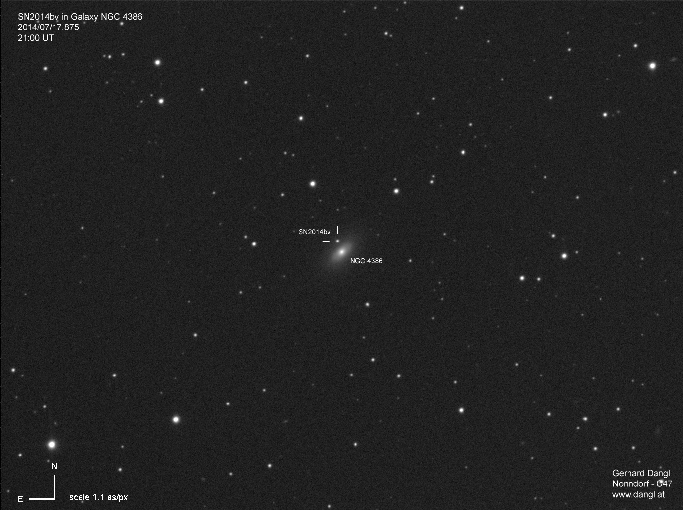 Supernova SN2014bv am 17. Juli 2014