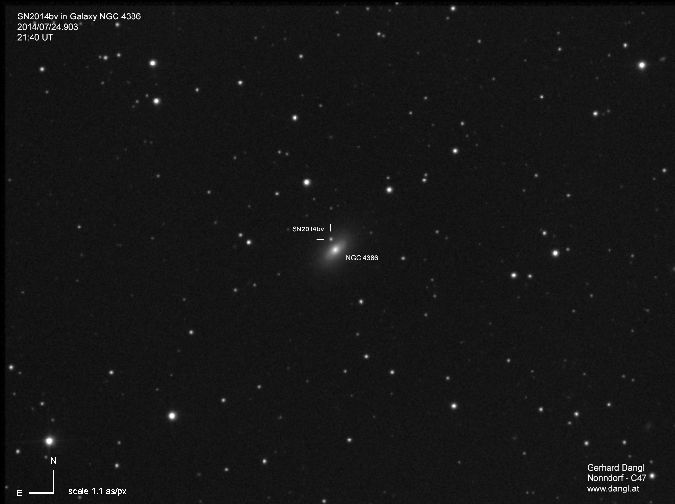 Supernova SN2014bv am 24. Juli 2014