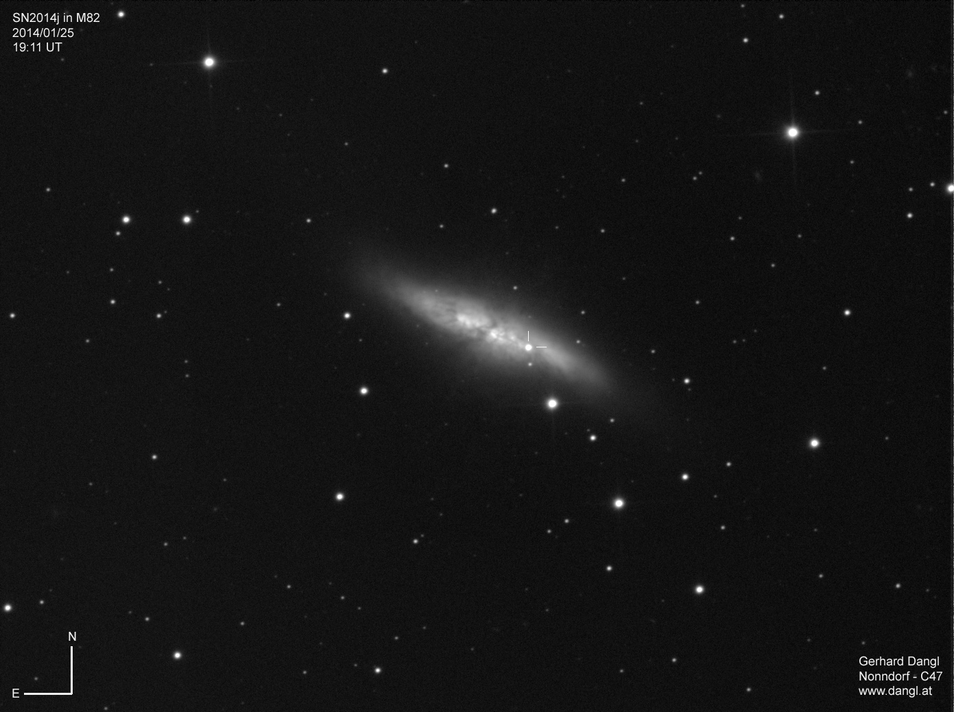 Supernova SN2014j am 25. Jänner 2014