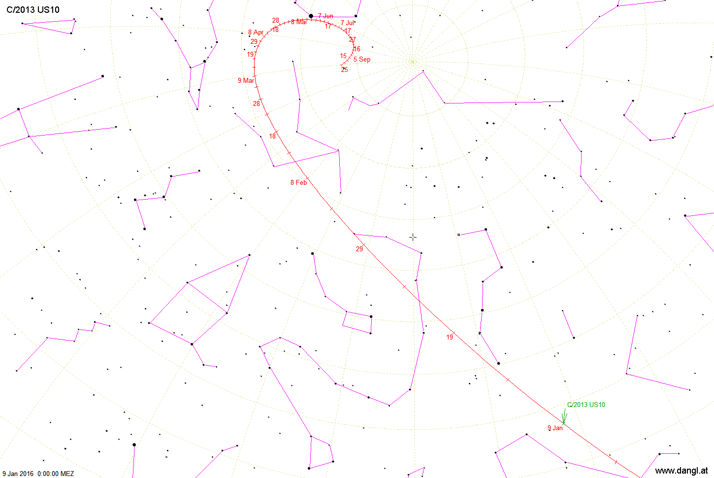 Pfad von Komet C/2013 US10 (Catalina)