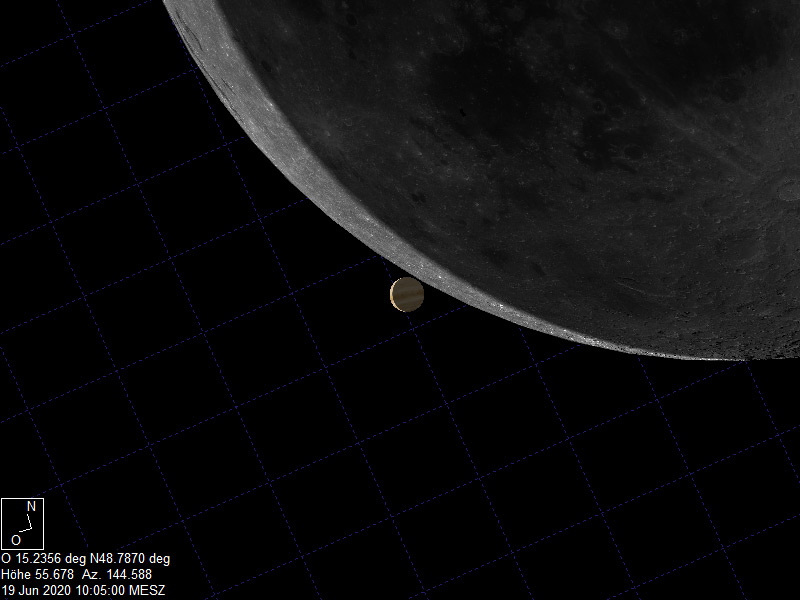 Beginn der Bedeckung vom Planet Venus um 08:05 UTC
