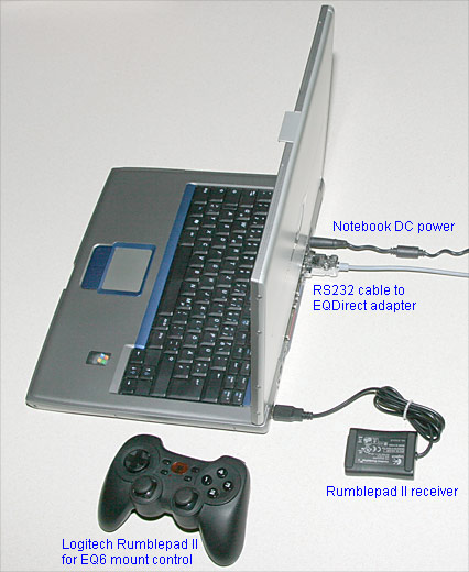 EQ6 Steuerung mit wireless Rumblepad II