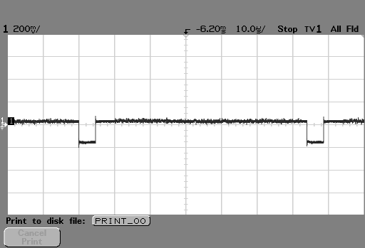 Zeilensignal mit dunklem Bildinhalt