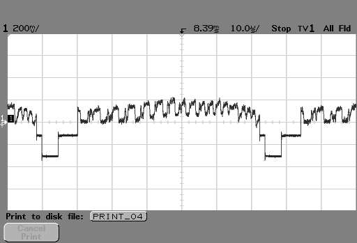 Line signal with bright and dark areas