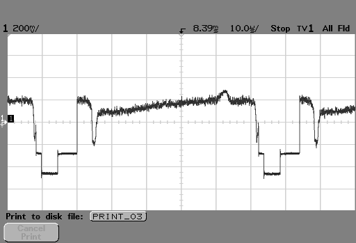 Signal zeigt dunkle und helle Stellen