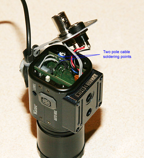 The cable has to be soldered direct under the internal gain pot