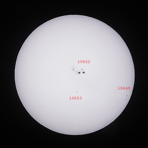 Sonne am 23. Juli 2004